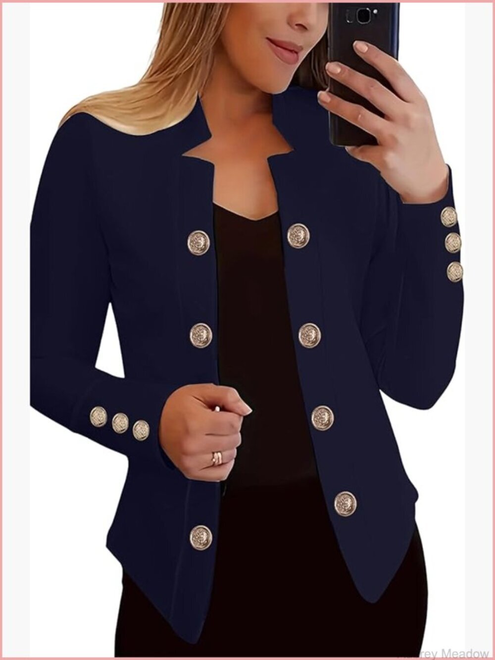 Double Breasted Slim Fit Blazer Notch Lapel Office Work Suit Jacket